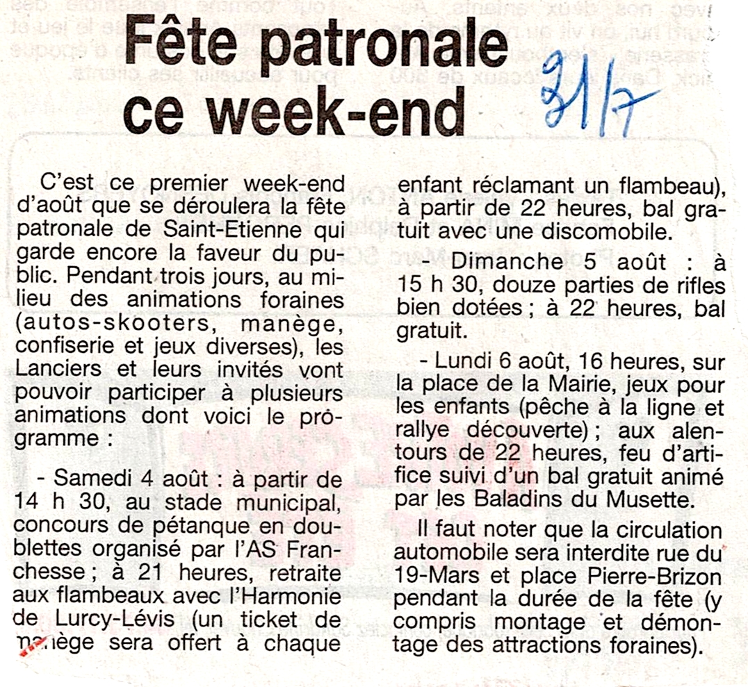 31 juillet 2001