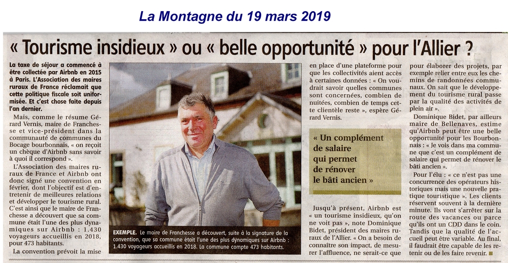 Tourisme insidieux ou belle opportunité pour lAllier bis